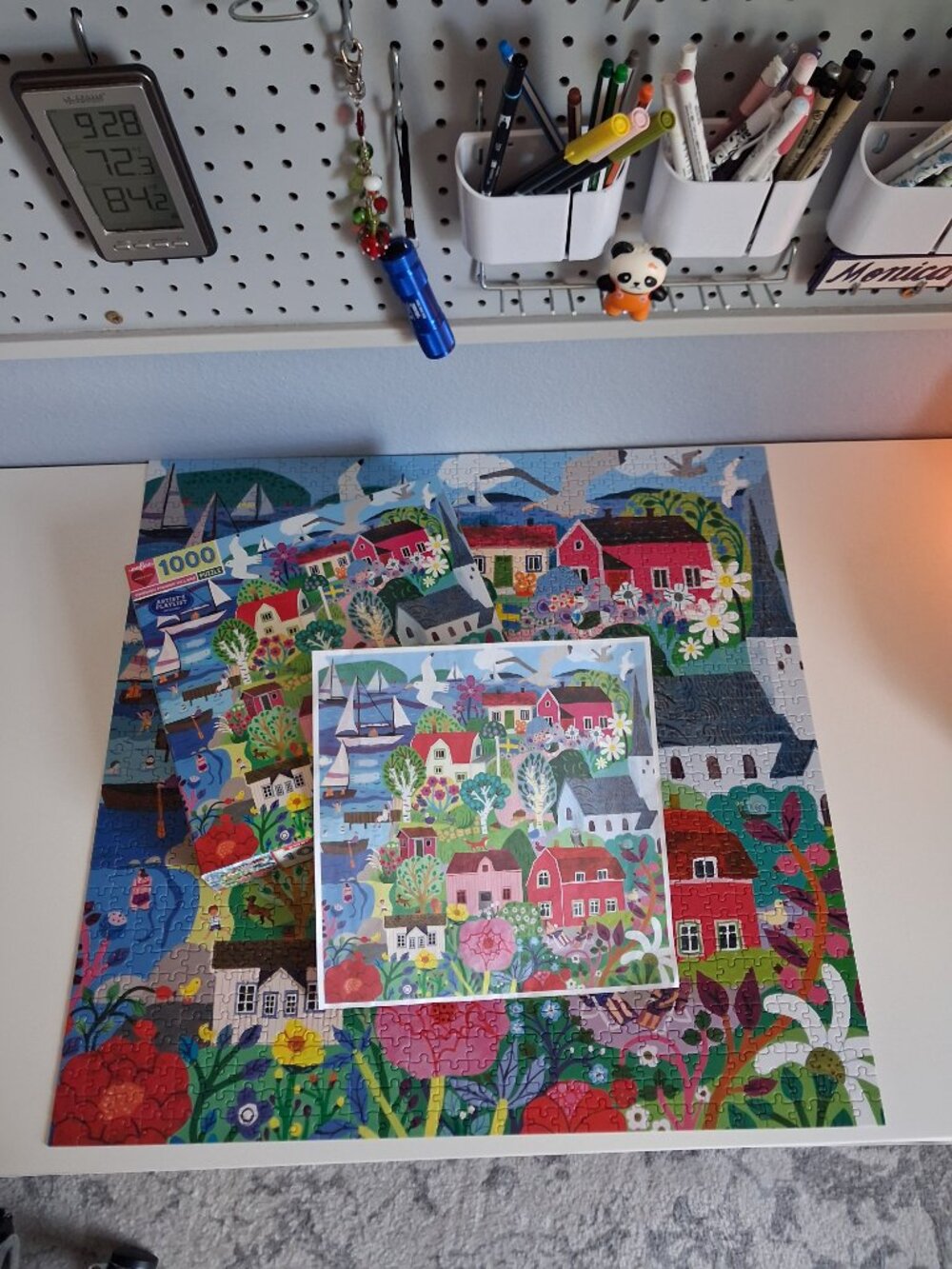 EEboo Swedish Fishing Village 1000 piece puzzle complete colorful and fun - Picture 6 of 8